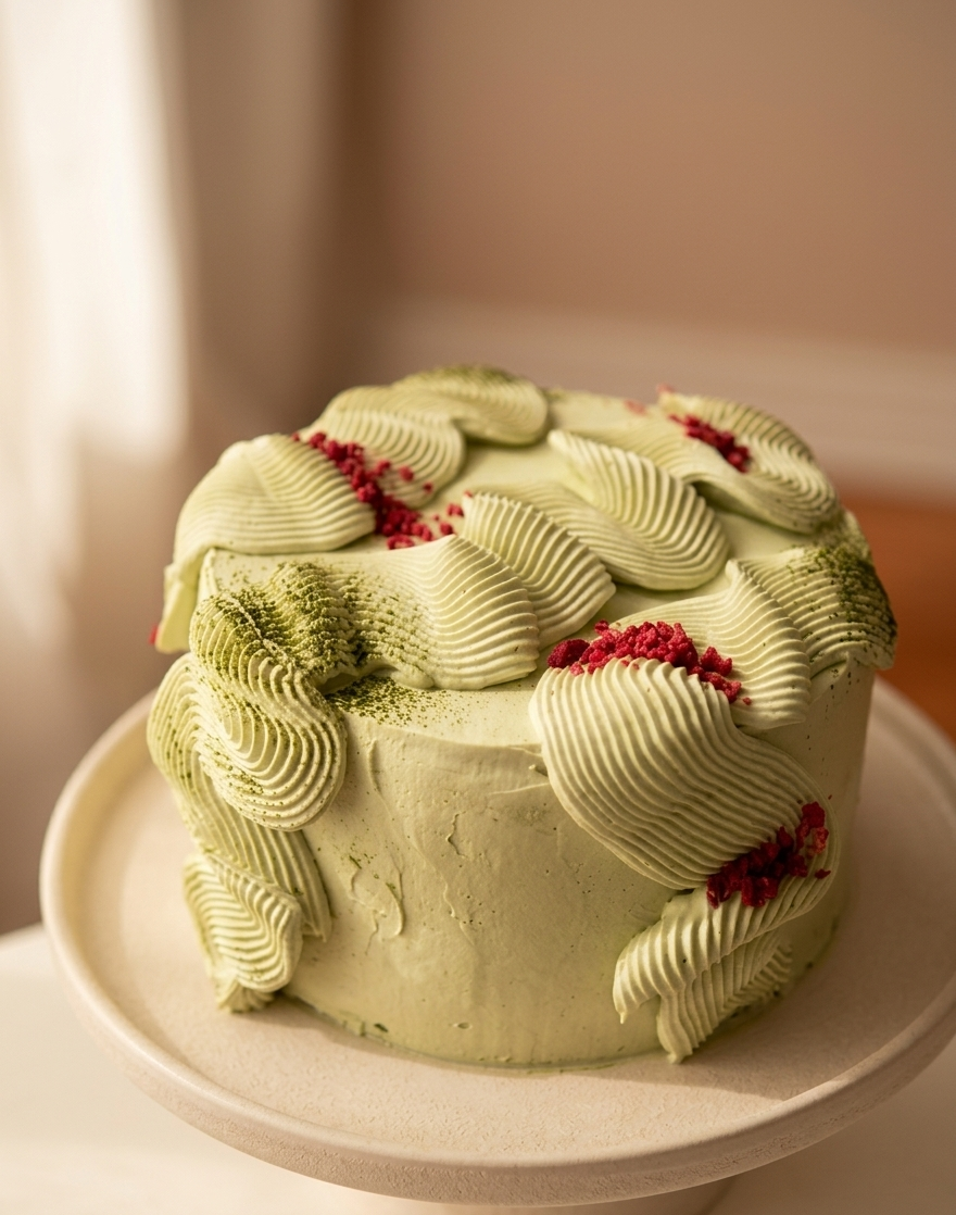 Matcha Strawberry Mascarpone cake
